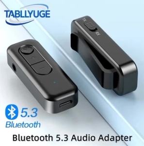 2 in 1 Car Bluetooth Adapter Wireless Bluetooth 5.3 Transmitter Receiver 3.5mm Aux Jack Adapter For Headphone TV Car Home Stereo