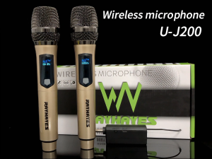 RAYHAYES Wireless Microphone System Rechargeable Dual Handheld with Receiver for Singing Karaoke Party