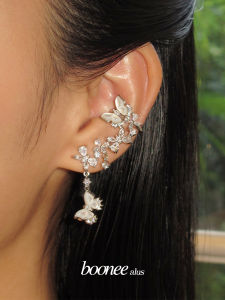 Hoa Tai Bướm Vỏ Ngọc Trắng Tự Nhiên Không Đối Xứng Thanh Lịch Thời Trang Cao Cấp Kẹp Tai Trang Sức Tai Kẹp Tai