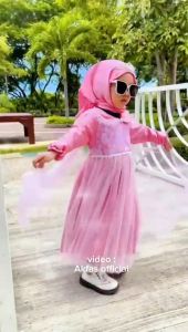 AKFAS-Gamis Anak Perempuan Baju anak sett hijab dress Pesta Anak baju anak mewah princess elsa