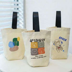 Coffee Bucket Bag Milky Tea Cup Mini Satchel Wedding Canvas Bag Handbag Walking Ins Style Customization