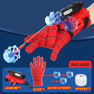 Toys for kids spiderman launcher anime character mask spider web gloves boy birthday gift