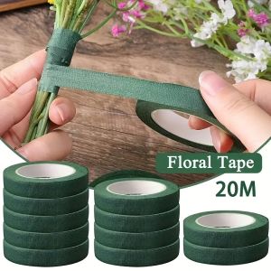1/10Rolls Green Bouquet Floral Tapes Self-adhesive Stamen Wrapping Paper Tape DIY Flowers Decor for Florist Wedding Party Props