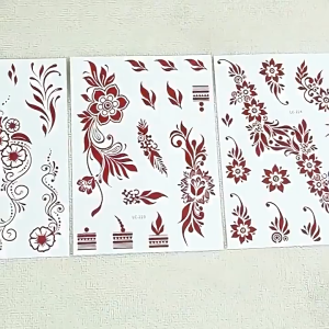 Henna Tattoo Sticker Waterproof Long Lasting Rose Floral Arm Tattoo Temporary Tattoo Sticker Realistic Design Sticker Tatu Henna Kalis Air Tahan Lama Corak Bunga Mawar Tatu Sementara Lengan Design Realistik 海娜纹身贴防水持久花臂贴纸玫瑰花手臂纹身女男通用INS风高级感手绘仿真纹身贴 A530