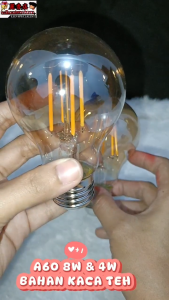 FILLAMENT G45 8WATT 4WATT lampu A60 FILLAMENT LIGHT kuning 2700k amber lampu cafekamar tidur