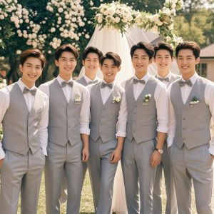 Best Man Suit Vest Set Mens Brother Group Autumn Handsome Clothes Groom Western Style Wedding Dress Code Business Casual