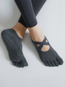 Cross Shoelace Yoga Socks Non Slip Professional Women Toe Socks Pure Cotton Non-Slip Socks Pilates Fitness Training Socks