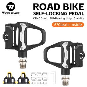 West Biking | WEST BIKING 9/16 Inch Road Bike Self-Locking Pedals Compatible SPD System Nylon Aluminum Alloy DU Sealed Bearing 6° Float Cleats