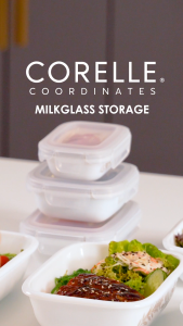 CORELLE Coordinates Milkglass Storage Rectangle 3pc Set – Just White or Silver Crown
