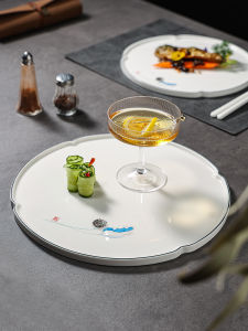 High End Dining Plate for Steak Home Use Hotel Restaurant Specialized Five Star Luxury Hotel Flat Plate Western Cuisine