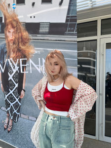 Áo Ba Lỗ Hở Vai Màu Tương Phản Cỡ Lớn LTGIRL Mùa Hè Gợi Cảm Ngắn Mặc Nhiều Lớp Gợi Cảm Áo Khoác Ngoài Cho Nữ