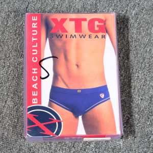 Mens Competitive Low Waist Two-Layer Triangle Swimming Trunks Elastic Beachwear Color Block Knot Design Swimming Shorts