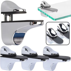 8 cái có thể điều chỉnh kẹp kính chủ Kệ phòng tắm khung hỗ trợ Hợp kim kẽm kẹp kính phẳng trở lại núi tấm phân chia bàn