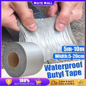 10Meter Upgraded Butyl Waterproof rain & Heat Resistant Tape Super Sticky Aluminum Foil Tape Super Fix Repair Wall Leak Repair Crack Easy to use Self Adhesive Tape tool For Roof Pipe Wall Crack & Leakage Marine Repair Walls Leak