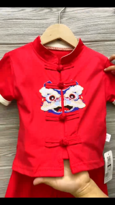 Cotton Terno for kids boy chinese style red dragon outfit 1-5yrs old E68
