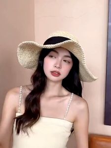 Summer Fashion Sun Protection Sunscreen Wide Brim Bucket Outing Swimming Beach Hat Cap Pocketable LA