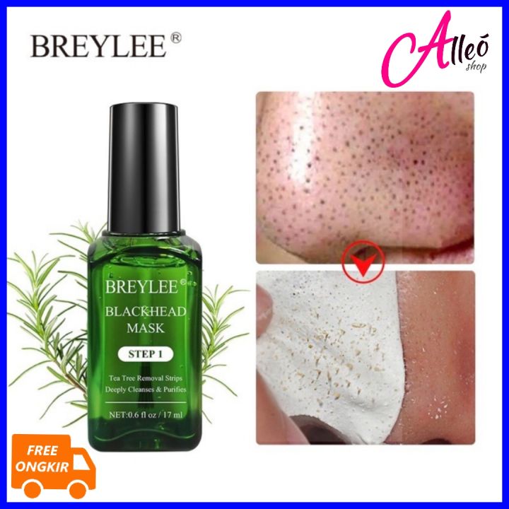 Masker Komedo Penghapus Komedo Breylee Blackhead Mask Step 1 & Breylee Pore Refining Serum Step 2 (17ml ) + 100pcs kertas blackhead remover | pengecil komedo pori pori kulit