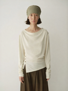 INSIS FEMME | Chinese Style Side Slit Flutter Sleeve Long Sleeve Tunic Suit