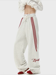 iymuym Drawstring Athletic Joggers high wasit wide leg pant for men