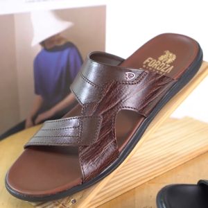 Sendal Casual Pria Kulit Model Double Strap Classic Sandal Slop Santai MDS446