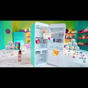 Bandai | Mini Brands Ball Series:ZURU Fill The Fridge Playset| Blind Box Mystery Refrigerator Toys |Miniature Collectibles for Home Decor