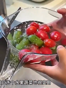 LTT Transparent Drain Basket with Non-Slip Base – Stable Sink Strainer for Easy Fruit & Vegetable Rinsing
