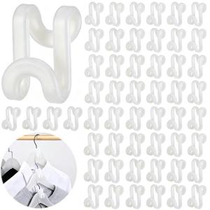 30Pcs Clothes Hanger Connector Hooks Stackable Space Saving Garment Link Clips Closet Wardrobe Storage Supply