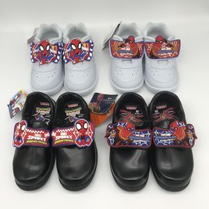 ADDA Spider Man รองเท้านักเรียนอนุบาล รองเท้าพละเด็กผู้ชาย รองเท้าผ้าใบอนุบาลสีขาว รองเท้าหนังดํา รองเท้าผ้าใบ 41A16 / 41N16