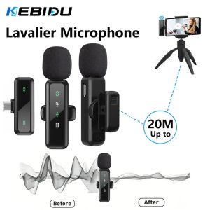 KEBIDU | KEBIDU Wireless Lavalier Microphone Portable Audio Video Recording Noise Cancelling Professional Microphone for Live Broadcast