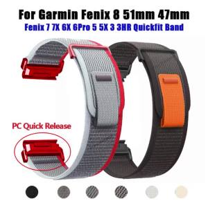 26mm 22mm QuickFit Nylon Strap Bracelet For Garmin Fenix8 47mm 51mm 7X 7 Pro 6 6X 5 5X/Epix Gen 2/Enduro 3 Sports Watchband