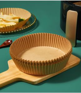 Happy Living Food-Grade Air Fryer Special Parchment Paper Liners 50 Pcs 16cm/20cm Oil-Absorbing Paper Kitchen Paper Pad