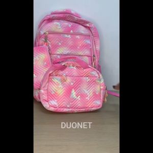 DUONET Girls Backpack for School Elementary middle with Lunch Box Pencil Case Oxford Durable Kids