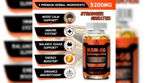 SNGHWE KSM-66 Ashwagandha Extract Capsules Antioxidant Reduces Fat Stress Management Relief Anxiety Improves Sleep Enhances Immunity