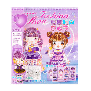 Cartoon Little Girl DIY Handmade Replacement Sticker Book Graffiti Painting Color Filling Book Creative Princess Standing Card Quiet Book