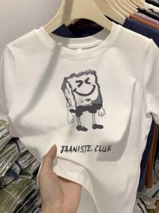 Áo Thun Nam Tay Ngắn Cotton Pha Sợi Polyester Dáng Rộng Mùa Hè Phong Cách Mỹ Cổ Tròn in Họa Tiết Thường Ngày