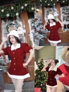 G. ชุดเดรสมินิเดรส แซนตี้แสนซน ลุคแบบคุณหนูคุณใจ❤️ ดีเทลแขนจะพองๆหน่อยนะคะ แต่งขนปุกปุยช่วงคอปกชายกระโปรง