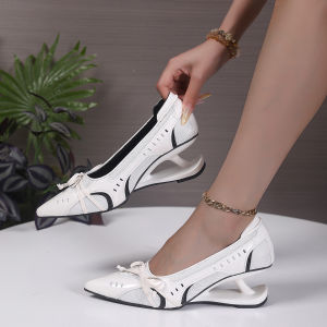 Giày Cao Gót Mary Jane Nữ Mũi Nhọn Quai Hậu Đế Êm Đi Bốn Mùa Kiểu Dáng Đặc Biệt Gót Treo Thời Trang