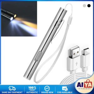 ★Same Day Shipping★ USB Rechargeable Medical Handy Pen Light Mini Nursing Flashlight LED Torch Lamp with Stainless Steel Clip Pocket Led Flashlight 307A-Nursing-Pen