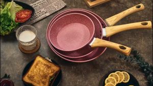 Innerwell Pink Non Stick Frying Pan 20/24/28CM NonStick Coating Fry Pan Suitable All Stove