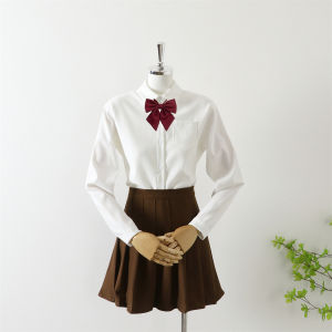 Shirt Womens Long Sleeve Small Fall and Winter Fleece-lined Thickened JK Uniform Suit Preppy Style Top Inner White Shirt