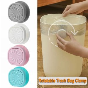 Rubbish Bag Anti-Slip Holder Rotatable Trash Bag Clamp Practical Creative Garbage Can Fixed Clips Waste Basket Fixation Clip
