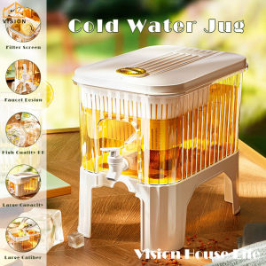 Vision 3L/5L Cold Kettle with Faucet Water Tank Drink Dispenser Refrigerator Ice Beverage Juice Drinkware Container Water Cooler Drink Jar