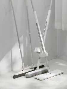 Wall Mounted Mop Hang Storage Brush Broom clips Bathroom Penyimpanan Hook Free Punching 拖把收纳架