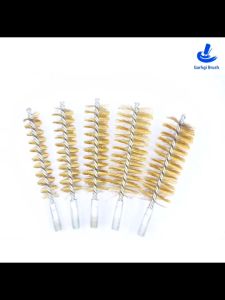 Twisted-in Wire Copper Wire Brushes M12 for Cleaning Inside Tubes Cylinders Remove Rust Slag Paint Deburr Brass Cleaner Power Drill