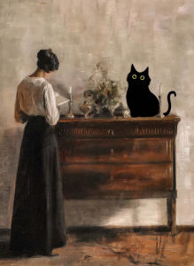 KAYOU | 5D DIY Diamond Painting Kit Vintage Black Cat Starry Night Art Full Drill Rhinestone Mosaic Wall Decor Craft Kit Home Gift