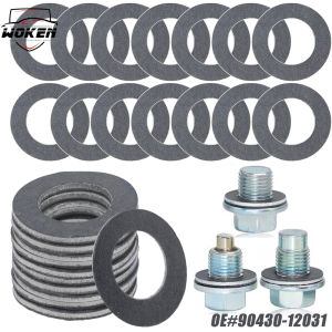 【WOKEN】10PCS Oil Drain Plug Gasket Car Engine Gasket Oil Pan Bolt Washer 12mm Hole for Toyota Camry Corolla Lexus  90430-12031
