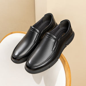 Aokang Genuine Leather Slip-On Casual Shoes Anti-Slip Wear-Resistant Soft Bottom Cowhide Mens Shoes Comfortable All-Match