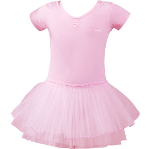 s.lemon | Pink Summer Short Sleeve One-piece Dance Tutu for Ballet and Chinese Dance