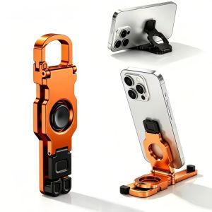 2 in 1 Fidget Spinner Phone Holder Portable Foldable Kickstand Anti Slip Silicone Pad for Desktop Streaming Travel