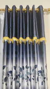 Gorden jendela berponi bahan tebal halus tidak menerawang